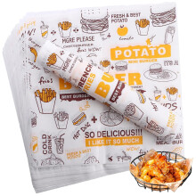 DAJAVE 500 Pcs Greaseproof Paper Sheets, Wax Paper Sheets for Food Wrapping Fish and Chip Papers Sandwich Papers Wrap Burger Wrapping Sheet for