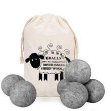 Tumble Dryer Balls Pack of 6, Reusable Cotton Wool Dryer Balls Natural Fabric Softener Pet Hair Remover Washing Machine Reduces Clothing Wrinkles