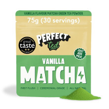 PerfectTed Vanilla Bean Matcha Powder, Ceremonial Grade Japanese, 75g (30 Servings), Perfect for Lattes, Smoothies & Baking | with L-Theanine |
