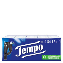 Tempo Classic handkerchiefs, 4-ply Paper Towels in Proven Tempo Quality, 15 x 10 Towels (150 Towels)
