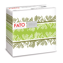 Fato - Dry Paper Napkins, airlaid, Fabric Effect, Pack of 50 Napkins, Size 40 x 40 Folded in 4, Pistachio Garden Design