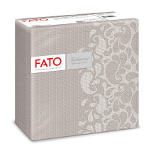 Fato - Dry Paper Napkins, Airlaid, Fabric Effect, Pack of 50 Napkins, Size 40x40 Folded in 4, Drops Taupe