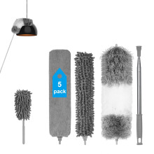 Vicloon Feather Duster, 7pcs Microfiber Duster, Chenille Duster Dust Cleaner Gap Long Handled Duster Reusable Bendable Washable Lightweight Dusters