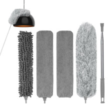 Vicloon Microfiber Duster, 7pcs Feather Duster, Chenille Duster Crevice Brush Dust Cleaner Long Handled Duster Reusable Bendable Washable Lightweight