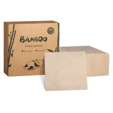 MORGIANA 100 PCS Bamboo Napkins Disposable 33 * 33 CM 2-Ply Eco-Friendly Biodegradable Paper Napkins Party Bar Christmas Restaurant