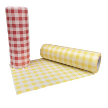 Eurotel Pack of 2 - Roll of 30 Paper Napkins - Eco-Friendly - Fabric Look - Ultra Resistant - Red and Yellow Gingham - 60 Napkins 23 x 23 cm