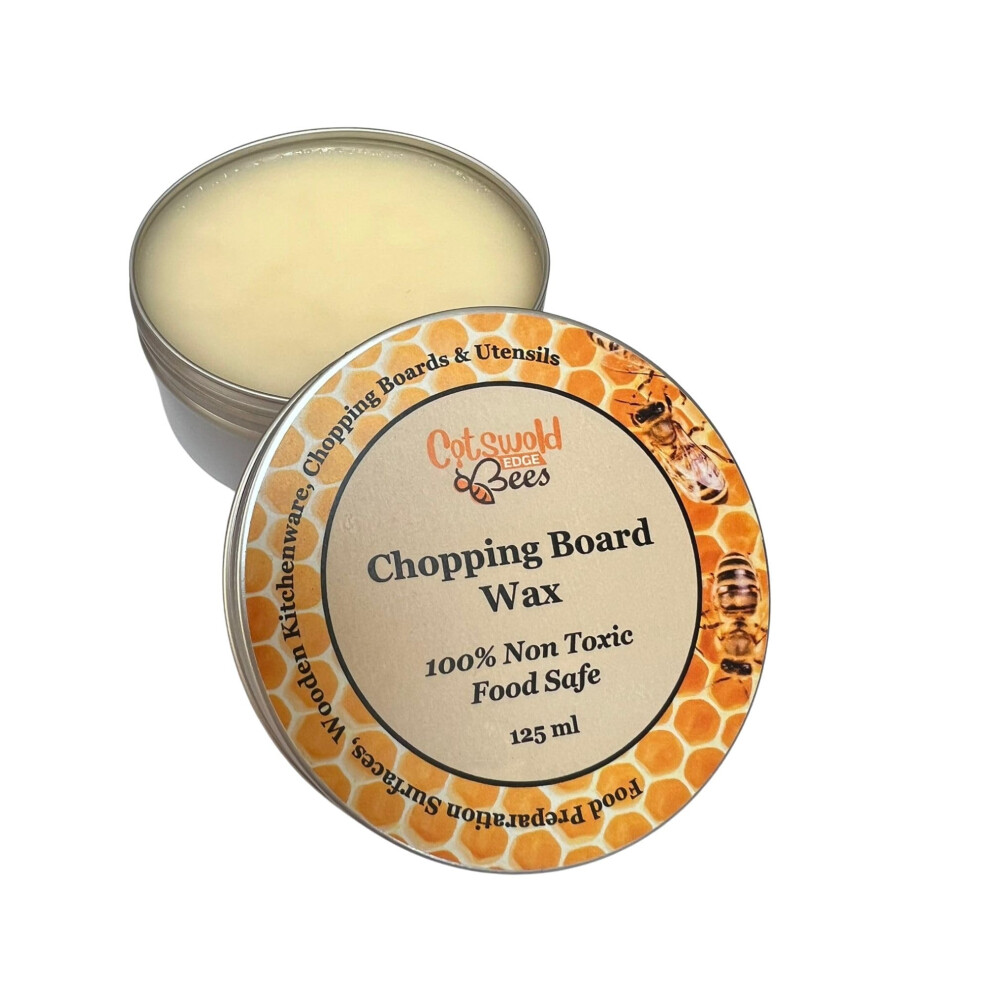 Chopping Board Natural Bee Wax Polish And Conditioner, Natural Clear Wax, 125 Ml - Suitable For Furniture And All Wood Types 5051223847625