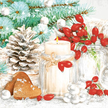 3-Ply Xmas Decoupage Tissue Paper Napkins Decorative Christmas Serviettes 33cm x 33cm - Maki - Pack of 20 (Snowy Winter Arrangement)