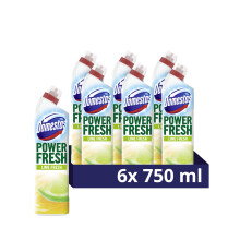 Domestos Power Fresh Lime Fresh Toilet Gel eliminates 99.99% of germs* limescale remover 6x 750 ml