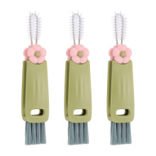 sourcing map 3pcs Cup Lid Cleaning Brush, Water Bottle Cleaner Brush with Flower Pattern, for Tight Spaces, Bottle Gap Green