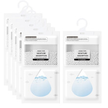RUN HELIX 6 Pack Moisture Absorber Dehumidifier Bags, Wardrobe Dehumidifier Hanging Bags, Suitable for Car, Home, Kitchen, Garage Stops Mould, Mildew