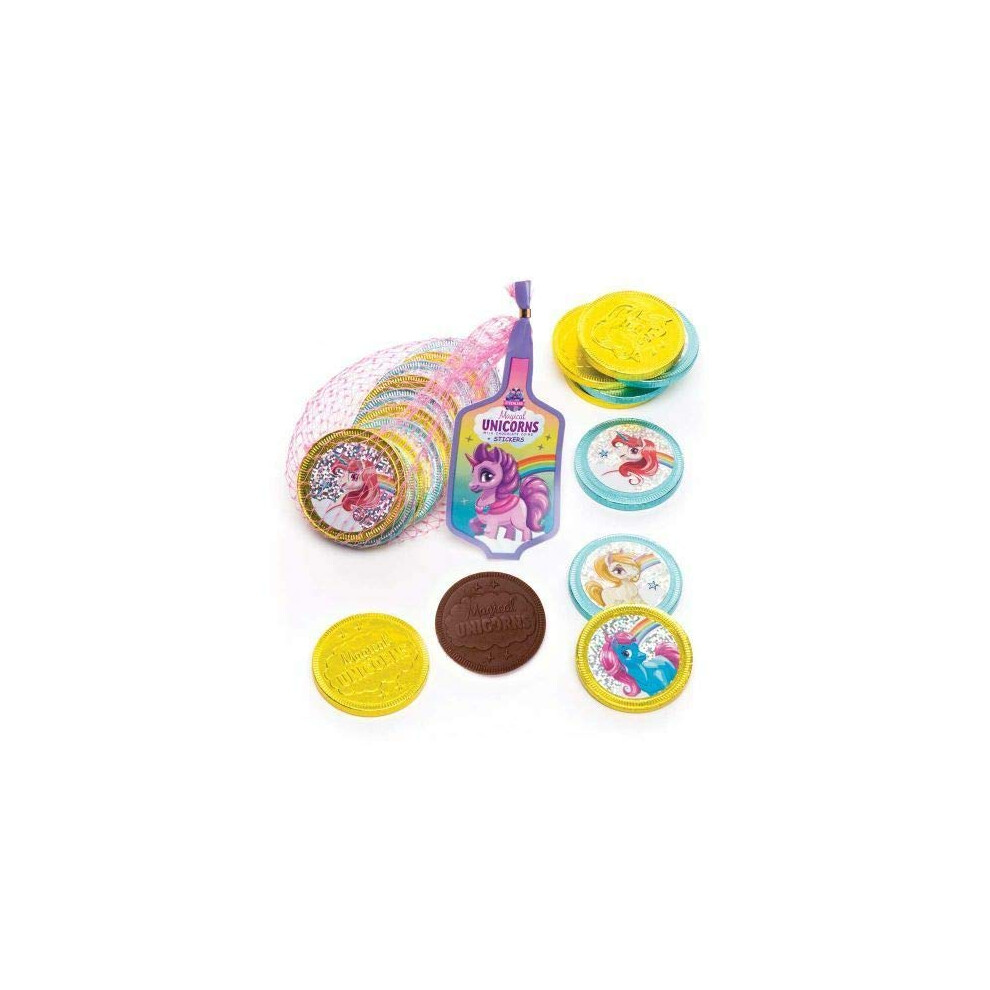 Steenland Chocolate Two Nets Magical Unicorn Milk Chocolate Coins 60G (2 X 60G)