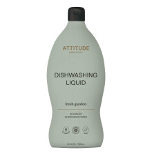 ATTITUDE Washing Up Liquid, Dishwashing Liquid, EWG Verified, Vegan Dish Soap, Plant Based, Naturally Derived Products, Fresh Garden, 709 mL