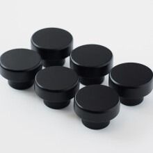 Mattschwarze Holzschrankknöpfe (6er-Pack) - Elegante runde Zugknöpfe für Möbel - 40mm / 1-9/16"