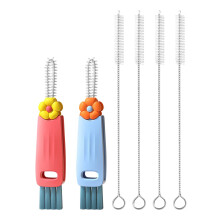 6 Pcs Bottle Straw Cleaner Kit, 3 in 1 Cup Lid Crevice Cleaning Brush, 20cm Long Straw Cleaner Brush, Tumbler Cup Cleaner, Portable Bottle Cleaning