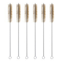 PATIKIL 12" Wire Tube Brush, 6Pcs 1" Diameter Brass Wire Tube Brush Pipe Cleaning Supplies for Auto Parts, Bottles, Tubes, Brass Tone