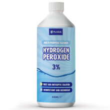 Pure Safe Hydrogen Peroxide 3% Solution 500ml ? Multi-Purpose Household Cleaner, Surface Disinfectant, Mould and Mildew Remover, Stain Fighter, Grout