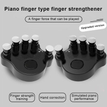 2 Pezzi Correttore e Rinforzatore per Mano di Pianoforte a Forma di Mano con Suono Incorporato, Tasti in Silicone
