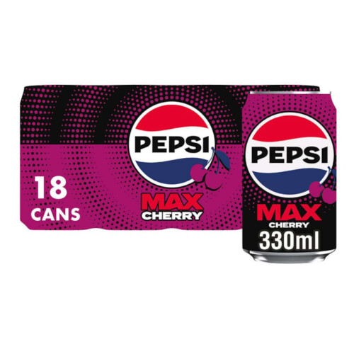 Pepsi Pepsi Max Cherry, 330ml (Pack of 18)