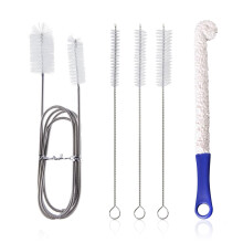 5-Piece Cleaning Brush Set, Double-Sided Stainless Steel Pipe Brush, Stainless Steel Long-Handled Cleaning Brush, Sponge Brush, Suitable for Pipes,