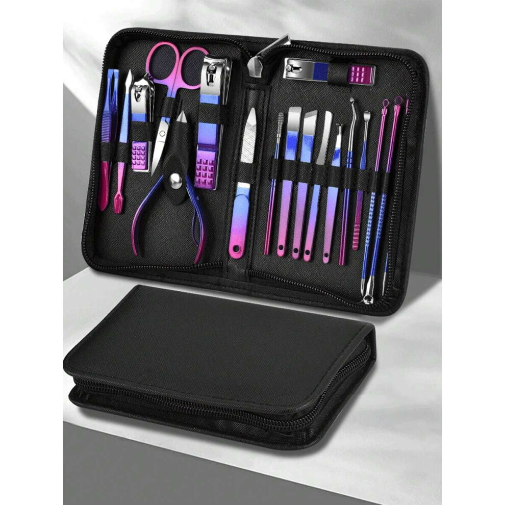 Stainless Steel Nail Clipper Set 18-Piece with Travel Case