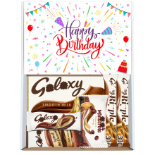 Sweet Shoppe Birthday Chocolate Gift Hamper Box ? Minstrels - Ripple Chocolate with Hot Chocolate ? Letterbox Friendly Birthday Sweet Treat Gift