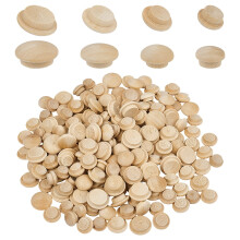 260 Pcs Wooden Hole Plug 4 Sizes Mushroom Shape Button Plugs Screw Hole Plugs for Tube Chair Furniture 1/2 19/32 11/16 3/4 Inch Diameter DIY