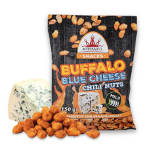 Poppamies Buffalo Blue Cheese Chili Peanuts ? Mildly Spicy Snack with Tangy Buffalo Wing & Rich Blue Cheese Flavor - 150g