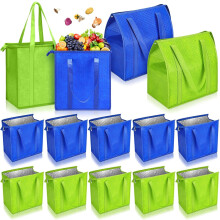 Bolsas térmicas aislantes para la compra con cremallera, paquete de 10 unidades