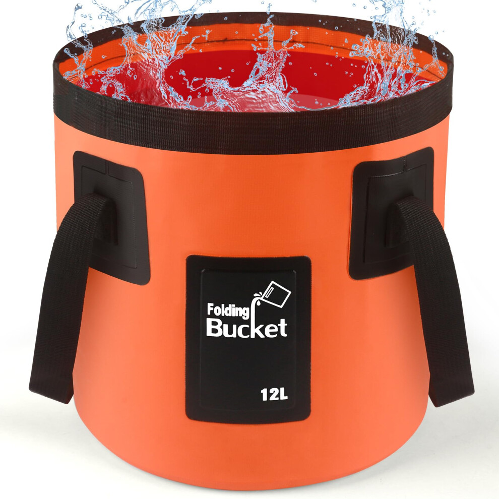 Collapsible Bucket 12L, Plumbers Folding Bucket Portable Garden Buckets, Lightweight Camping Storage Water Container Tub For Camping Hiking Fishing 5051225466558