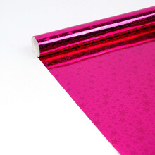 Holographic Pink Gift Wrapping Paper, Abstract Double-Sided, 17" x 32.8 ft – for Birthday, Holiday & Party Favors
