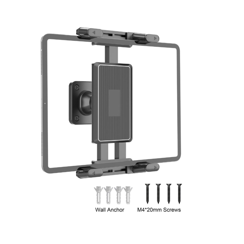Space Saving Adjustable Universal Wall Mount Holder Stand For Phones Tablets 4.7-15 Inch With Complete Installation Set 9175034879814