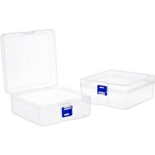 Polypropylene(PP) Storage Containers box Case with Lids for Small Items and Other Craft Projects Square Clear 14.7x14.7x6.3cm