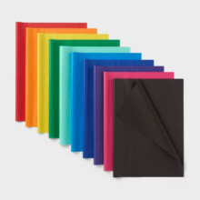 50ct Tissue Paper Colored - Multicolor Gift Packaging for Birthday & Easter, Solid Pattern, 16.5" x 24"