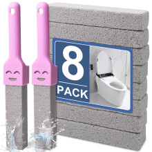 8PCS Pumice Stone for Toilet Bowl Cleaning ? Hard Water Ring Remover & Stain Cleaner Tool ? Natural Scouring Stick for Bathroom, Limescale, Rust,