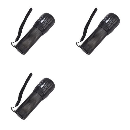 3X LED Flashlight 18650/AAA Battery LED Torch High Power Rechargeable Zoomable Lantern Waterproof