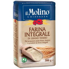 Molino Chiavazza - Premium Italian Wholemeal Bread Flour (500g, Pack of 2)