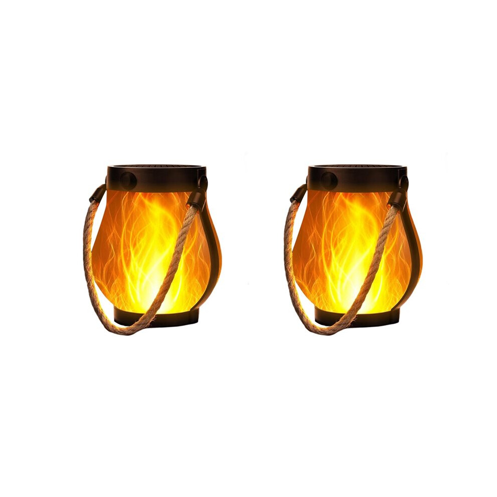2X Outdoor Lanterns Flickering Flame Garden Lights With Dual Charging Usb & Solar Outdoor Waterproof Hanging Lantern 4712137675667