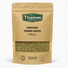 Organic Fennel Seeds 250g - Aromatic, Vitamin A, Vitamin C, No Additives, Preservatives, Raw, Vegan, GMO Free, Certified Organic - Thames Organic