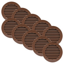 Ventilationssysteme 4'' Zoll - 10er Pack - Braune Soffit-Lüftungsabdeckung - Runde Einlass- oder Auslassventil