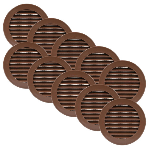 Ventilationssysteme 4'' Zoll - 10er Pack - Braune Soffit-Lüftungsabdeckung - Runde Einlass- oder Auslassventil