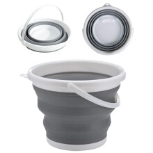 Collapsible Bucket, Portable Foldable Water Pail with Handle for Car Washing, Camping, Beach, RV & Home Cleaning (10L)