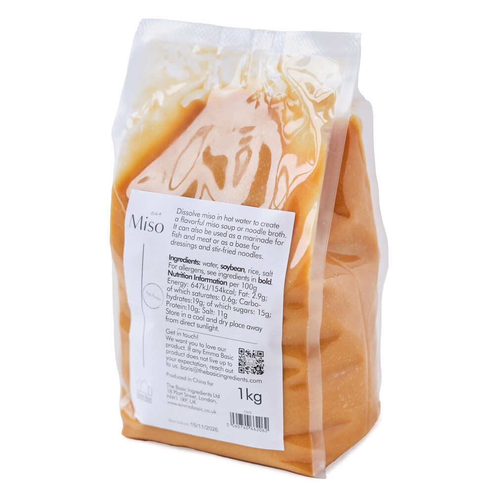 Emma Basic Miso Paste 1Kg | Marinades | Salad Dressings I Gluten Free | Umami | Miso Soup | Non-Gmo