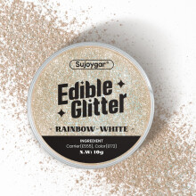 Sujoygar? White Edible Glitter for Cocktails, Drinks, Cakes & Cookies | Unicorn Luster Drink Glitter Dust Edible for Birthday Wedding Party