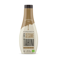 Organic Ethiopian Sesame Tahini 350g - Squeezable Creamy & Ready Tahini Paste - Hulled, Unsalted, Non-GMO, Gluten-Free, Peanut-Free, by Pepperwood