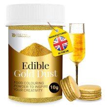 Edible Gold Dust for Cakes 10g - Gold Luster Dust Edible Glitter Shimmer for Cakes - Edible Cake Decorations - Perfect for Icing, Muffins, Drinks and