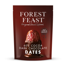 FOREST FEAST Dark Chocolate Dates 1kg Pack ? 60% Belgian Cocoa Covered Sweet Dried Fruit, Gluten-Free, Vegan Snack