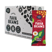 The Honest Bean Co Roasted Fava Bean Chilli & Lemon, High Protein Vegan Snack, 40 g (Pack of 12)