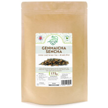 Genmaicha Sencha Green Loose Leaf - Premium Green Tea With Roasted Brown Rice (175g)