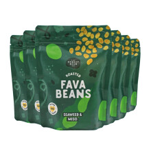 The Honest Bean Co Roasted Fava Bean Seaweed & Miso, High Protein Vegan Snack, 120 g (Pack of 6)